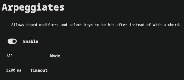 The Arpeggiates settings box