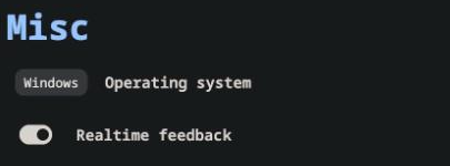 The Misc settings box