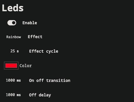 The RGB settings box